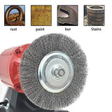 OSFTBVT 6" Bench Wire Wheel Brush | Coarse Crimped Steel Wire 0.012" with 5/8" Arbor for Bench Grinder - 1pack OSFTBVT