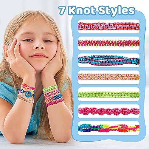 PREPOP DIY Arts and Crafts Toys for Kids -Best Birthday Gifts for Girls Age 7 8 9 10 11 12 Years Old, Friendship Bracelet String Making Kit for