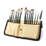 Mont Marte Signature Brush Set with Wallet, 17 Piece, Suitable for Oil, Acrylic, Watercolor and Gouache Paint, Easel Wallet Included MONT MARTE