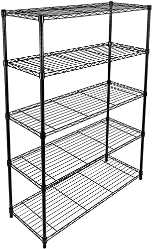 YSSOA 5-Tier Heavy Duty Storage Shelving Unit ,Black,36L x 14W x 60H Inch YSSOA