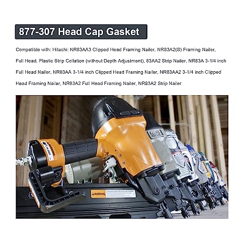 Thaekuns 877-307 Head Cap Gasket Set for Hitachi NR83A NR83A2 NR83A2(S) NR83A3 Framing Nailer Thaekuns