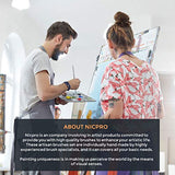 Nicpro 10 PCS Flat Paint Brush Set Art Painting Brushes for Acrylic Watercolor Oil Gouache, Craft Detail Face Body Painting Artist Kit for Kid & Nicpro