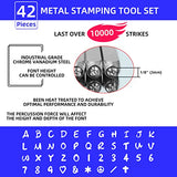 BESTNULE 42PCS Metal Stamping Kit, Number and Letter Stamp Set (A-Z, 0-9 and&,Love Symbol), Industrial Grade Hardened Carbon Steel, Perfect for BESTNULE