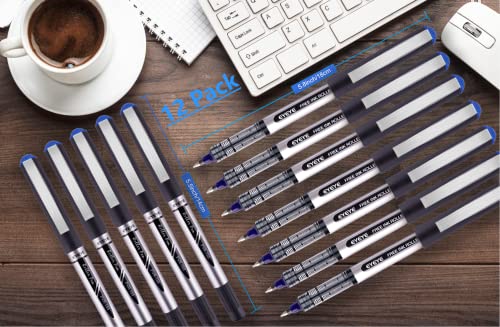EYEYE Blue Fine Tip Pen, Bullet Tip Liquid Ink Rollerball Pens, 0.7mm Pens Fine point， Free Ink Roller Fine Tip Pens, Blue Ink Liquid Rollering Pens, EYEYE