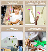 Puzzled 3D Puzzle Alligator Wood Craft Construction Model Kit, Fun, Unique & Educational DIY Wooden Toy Assemble Model Unfinished Crafting Hobby Puzzled