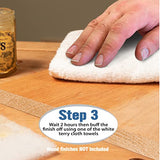 22 Piece Wood Finish Applicator Bundle • Includes 10 White Non-Woven Pads 2 Terry Cloth Buffing Towels and 10 Stirring Sticks for Applying Finishes • Peachtree Woodworking Supply