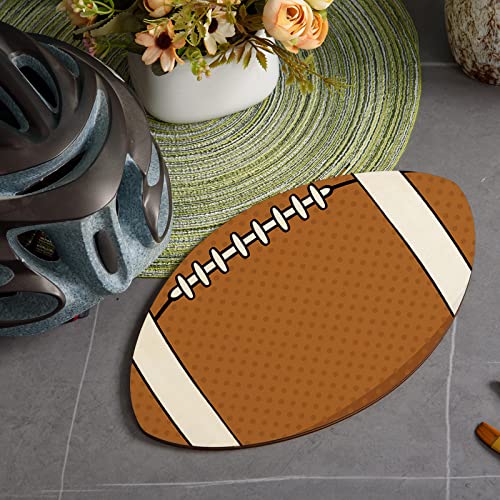 8 Pcs Wooden Football Cutouts Unfinished Wood Sports Themed Cutout Blank Wooden Football Shape Wood Hanging Slice Ornaments for DIY Crafts Door