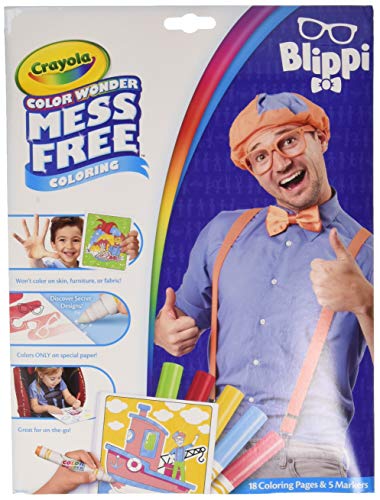 Crayola Color Wonder Blippi, Mess Free Coloring Pages & Markers, Gift for Kids, Ages 3, 4, 5, 6 Crayola