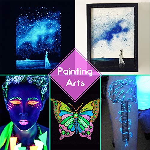 Glow in The Dark Pigment Powder - Epoxy Resin Color Pigment Dyes for DIY Slime Coloring Kit - Luminous Skin Safe Long Lasting Self Glowing for Limino