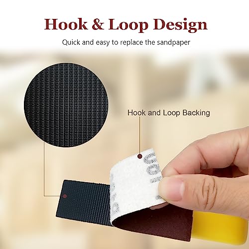 Mini Sander for Small Projects Plus One Roll of 600 Grit Hook and Loop Sandpaper (1''x20'), Micro Sander Sanding Tool Kit for Detail Sanding, DIY YGFRSTO