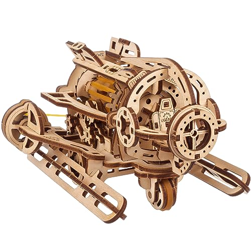 UGEARS Steampunk Submarine - Ugears Wooden 3D Puzzles for Adults - Mechanical Wood Model - Brain Teaser Unique Puzzles - Educational and Creative UGEARS
