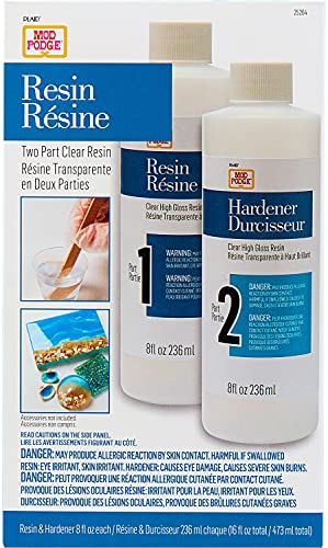 Mod Podge 16 fl oz Hardener 2-Part Supplies Pack, Perfect Kits and Silicone Molds for Epoxy Resin Projects, 25264, Clear Mod Podge