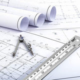 Ruler Metal Straight Edge Ruler Stainless Steel Ruler 6 Inch 8 Inch 12 Inch 16 Inch Ruler Set Rulers Bulk Set of 4 ZZTX