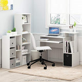 Furinno Luder Bookcase / Book / Storage , 5-Cube, White Furinno