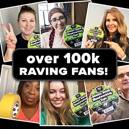 HIPPIE CRAFTER 3 Pk Double Stick Tape Double Sided Woodworking Tape 1" inch Wide Wood Tape for Woodworkers CNC Machines Routing Templates Strong HIPPIE CRAFTER