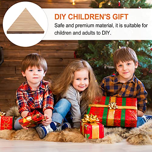 EXCEART 20pcs Unfinished Triangle Wood Pieces Blank Unfinished Wooden Cutout Shapes Slices Embellishment Ornament Discs Pieces Wedding Party Board EXCEART