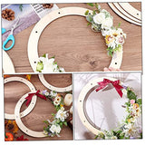 SEWACC 2Pcs Wooden Wreath Frame Flat Wreath Base Wreath Form Flower Wreath Boards Wreath Boards with Holes Craft Hoop Rings Floral Hoop Centerpiece SEWACC