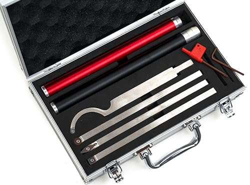 LLDSIMEX Carbide Tipped Wood Turning Tools Set, Carbide Lathe Tools for Woodturning, Lathe Rougher Finisher Swan Neck Hollowing Tools with Extendable LLDSIMEX
