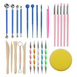 Langqun 25pcs Clay Tools,Air Dry Clay Tools,Pottery Tools Kit,Polymer Clay Dotting Tools,Ceramic Supplies for Kids and LANGQUN