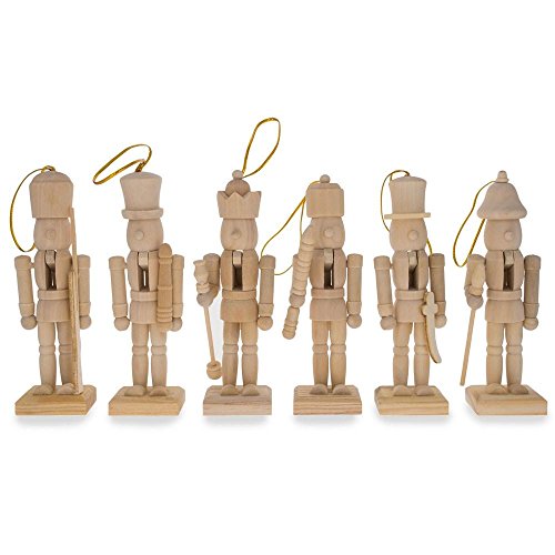 Set of 6 Unfinished Wooden Nutcrackers DIY Craft Kit 5 Inches BestPysanky