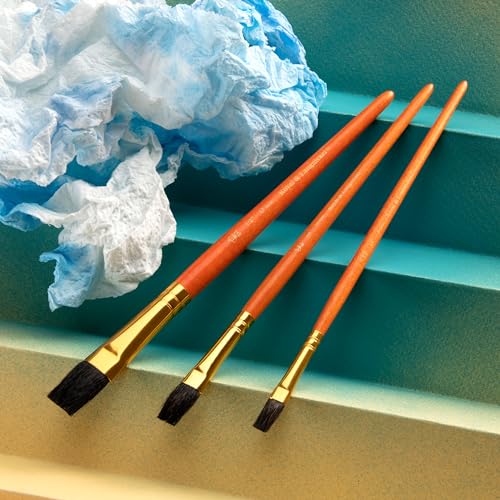 Royal & Langnickel Royal Zip N' Close Camel Flat 3-Piece Brush Set - WoodArtSupply