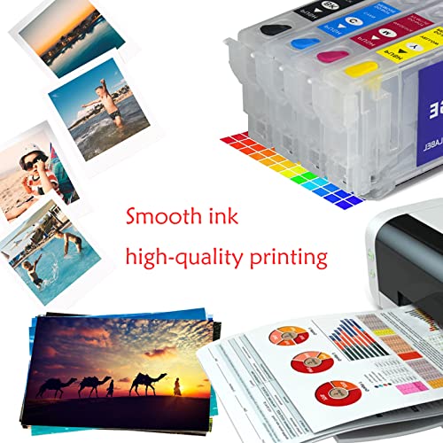 802XL 802 T802 Sublimation Ink Cartridges No Chip 812 812XL T812XL Replacement Refillable Ink Cartridges Without Chip & Ink for WF-7820 WF-7830 Gooyule