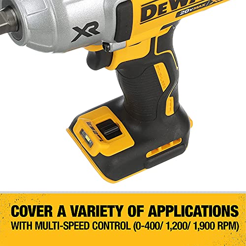 DEWALT 20V Max XR Impact Wrench Kit, Brushless, High Torque, Detent Pin Anvil, 1/2-Inch, Cordless (DCF899M1)