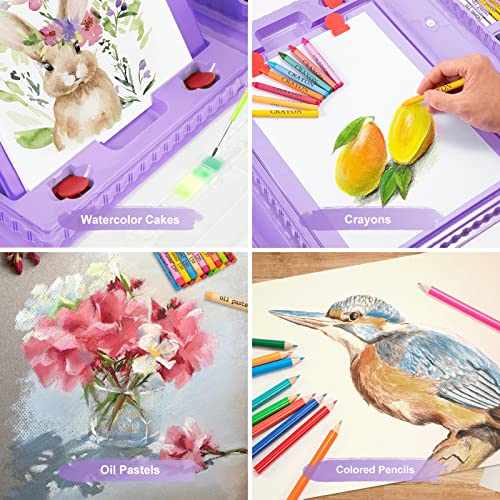 Art Supplies, 272 Pack Art Set Drawing Kit for Girls Boys Teens Artist, Deluxe Gift Art Box with Trifold Easel, Origami Paper, Coloring Pad, Drawing POPYOLA