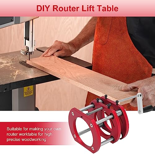 Router Table Lift Base, Router Lift Base Aluminum Alloy Stainless Steel 4 Jaw Clamping Router Table Lifting System Base Yosoo Health Gear