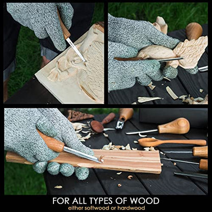 BeaverCraft Wood Carving Tools SC05 Wood Carving Kit Wood Carving Set Wood Carving Knife Woodcarving Tools Wood Carving Palm Gouges Wood Chisels