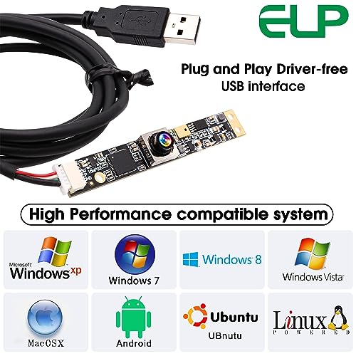 ELP 16MP Autofocus USB Camera with Microphone for Computer Mini UVC USB2.0 Lightburn Camera Micro USB Security PC Camera Module Laser Engraver Webcam ELP