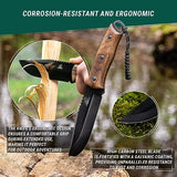 BeaverCraft Bushcraft Knife for Men Camping Knife Survival Fixed Blade Knife with Sheath Full Tang Knife Carbon Steel Camp Knife Tactical Bush Knife BeaverCraft