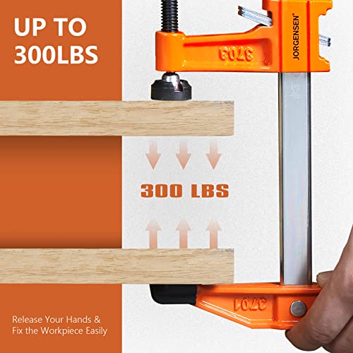 Jorgensen 2-Piece Steel Bar Clamp Set, Light Duty F-Clamp, 8-inch & 12-inch Jorgensen