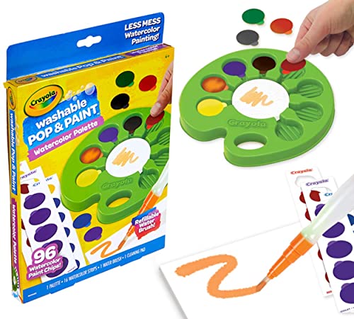 Crayola Watercolor Paint Set, Pop & Paint Palette, Washable Kids Paints, Gift - WoodArtSupply