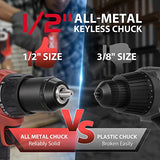 DCK Brushless Cordless Drill Set, 20V Max Electric Drill with 4.0Ah Battery 531in.lbs, 1/2Inch Keyless All-Metal Chuck, 2 Variable Speeds, Power DCK