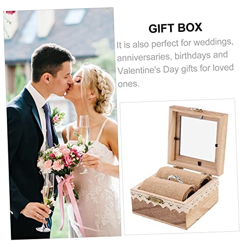 Holibanna 4pcs Box Engagement Ring Box Jewelry Organizer Tray Ring Bearer Holder Wedding Ring Case Ring Storage Holder Ornament Container Ring Bearer Holibanna