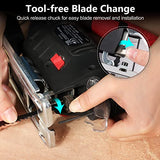 AVID POWER Jig Saw, 7.0A 3000 SPM Jigsaw with Variable Speed, Bevel Angle (0°-45°), 6PCS Blades and Scale Ruler AVID POWER