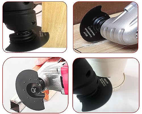 7pcs Semi Circular Oscillating Saw Blades for Cutting Wood Plastic Soft Metal, 3-1/2 Inch (88mm) Oscillating Multitool Quick Release Saw Blades Fit BBYPP