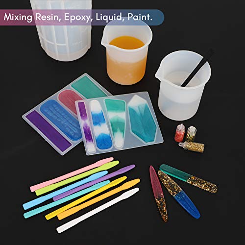 9PCS Colored Silicone Stir Sticks, Gartful Reusable Epoxy Resin Stir Sticks, for Resin Mixing, Paint, Making Glitter Tumblers Cups, Arts, Crafts, Gartful