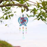 5D Diamond Painting Animal Wind Chimes, Sea Turtle Diamond Paint by Number Kits Hanging Pendant with Chain for Home Wall Window Decor, Adults Kids Bairdish