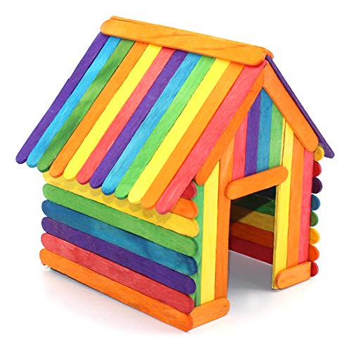 Ziqi 600 Pcs 6Inch Colored Craft Sticks, Rainbow Wooden Popsicle Colorful Craft Sticks for DIY Crafts, Home Art Projects, Classroom Art Supplies Ziqi