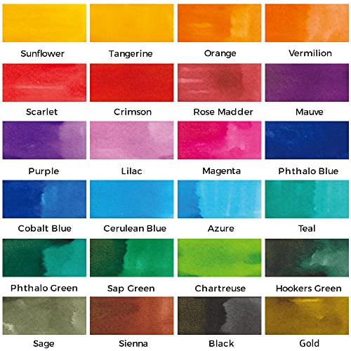 Mont Marte Drawing Ink Colors Signature 24pc x 0.24 US fl.oz (7ml), Art Set Includes Vibrant Ink Colors, for Illustration, Calligraphy, Scrapbooking. - WoodArtSupply