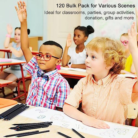 Shuttle Art 120 Pack Rainbow Pencils Bulk, 7 Colors in 1 Rainbow Colored Pencils, Pre-sharpened, Break-resistant Black Wooden Pencils for Kids and Shuttle Art