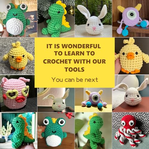 Beginner Crochet Kit Dinosaurs Learn How to Crochet Kit Easy Starter Crochet  Kit Amigurumi Kit DIY Craft Kit Gift 