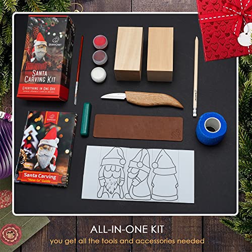 BeaverCraft DIY06 Santa Whittling Kit – Wood Carving Kit for Beginners – Wood Carving Tools Set, DIY Crafts for Adults – Woodworking Kits for BeaverCraft