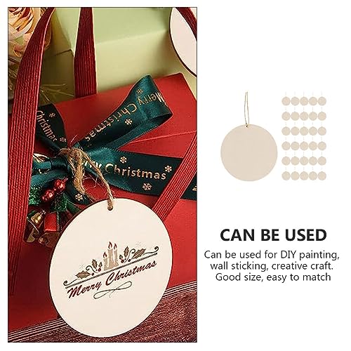 Zerodeko 1 Set Wooden Slices Label Pendant Unfinished Wood Slices Craft Pendant with Hole Decorations Set Wood Chips Wooden Christmas Decorations Zerodeko