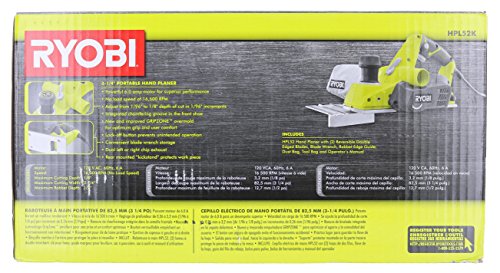 Ryobi HPL52K 6 Amp 16,500 RPM 3 1/4" Corded Hand Planer w/ Kickstand and Dual Dust Ports - WoodArtSupply