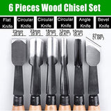 SUNREEK 6 Pieces Professional Wood Carving Chisel Set Woodworking Tools for Wood Carving and Woodwork SUNREEK