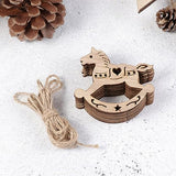 MAGICLULU 20pcs Unfinished Rocking Horse Wood Slice Hollow Wooden Horse Pattern Cutouts Hanging Wooden Horse Christmas Tree Ornament for Christmas MAGICLULU