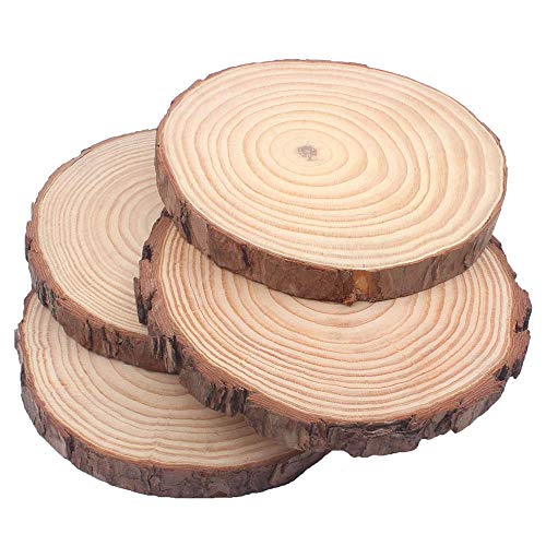 Natural Wood Slices 8 Pcs 5-6 Inches Diameter x 3/5" Thick Big Size Craft Wood Unfinished Wooden Circles Great for DIY Arts and Crafts Christmas - WoodArtSupply